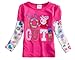 Peppa Pig kids wear tunic top peppa pig embroidery girl long sleeve tee,Red,2-6y