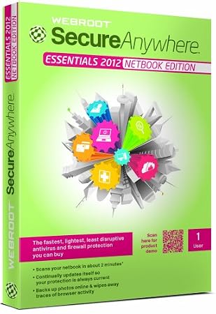 Webroot SecureAnywhere Essentials 2012, Netbook Edition, 1 User, 1 Year Subscription (PC)