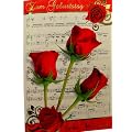 MUSIK - GL�CKWUNSCHKARTE "Zum Geburtstag liebe W�nsche" (in Gold-Pr�gung) mit Musik "Happy Birthday to You"  28Sek. und wundersch�nem Rosenmotiv inkl. Umschlag