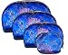 Nesting Set of 4 Blue Velvet Floral Print Cosmetic Bag Case Tuck them into your purse, tote, or carry-on luggage