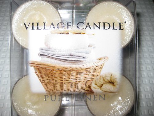 【VILLAGE CANDLE】ピュア　リネン　ティーライトサイズ10個入り1セット　MADE IN U.S.A