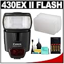 Canon 430EX II Speedlite Flash + Sto-Fen Omni-Bounce Diffuser + 4 Batteries & Charger for Canon EOS Rebel XT, XTi, XS, XSi, T1i, 50D, 40D, 5D SLR Digital Cameras