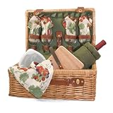 Wine & Cheese Picnic Basket Sonoma Willow Suitcase Set For 4 Pine Green - Picnic Time #209-46-515