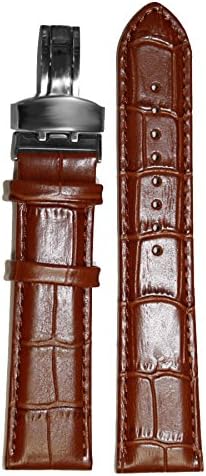 WWWC070	22mm Elegant Brown All Genuine Leather Unisex Watch Band Straps