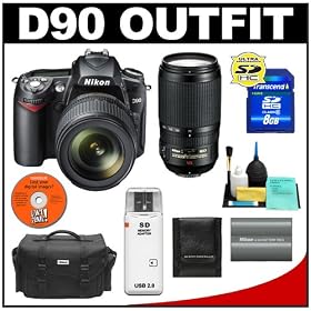 Nikon D90 Digital SLR Camera with 18-105mm DX VR + Nikon 70-300mm AF-S ED-IF VR Zoom-Nikkor Lens + 8GB Card + Battery + Case + Cameta Bonus Accessory Kit