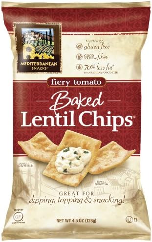 Mediterranean Snacks Fiery Tomato Baked Lentil Chips, 4.5 oz
