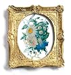Springtime Posies, English School, c. 1850 - Gold Frame Magnet with pop-out easel (2-3/4" x 2-1/2")