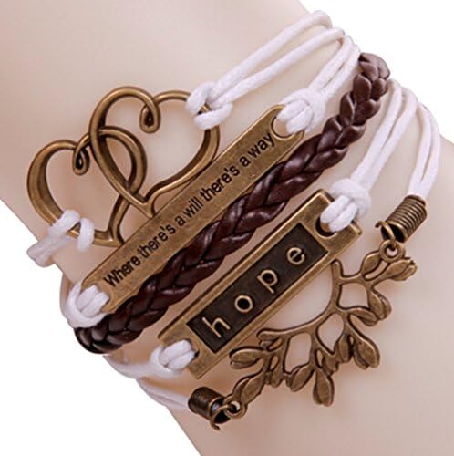 Wolf Infinity Silver Color Black Wax Cords Leather Braid Bracelet Rope Leather Bracelet
