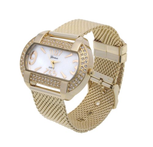 Click here for Geneva Platinum Chain Mesh Fashion Gold Watch�with... prices
