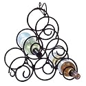 WROUGHT IRON SCROLLWORK SPIRAL WINE BOTTLE RACK STAND