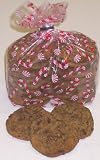 Gourmet Food : Scott's Cakes 1 lb. Brownie Chunk Cookies in a Candy Cane Bag