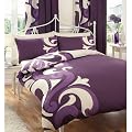 PRINTED KING BED DUVET DOONA QUILT COVER BEDDING SET PILLOWCASE GRANDEUR BERRY