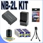 BigVALUEInc Accessory Saver NB-2L Lithium Ion Battery/Rapid Charger Bundle for Canon ZR and Elura MiniDV Camcorders + MORE