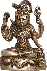 Meditation Statue Lord Siva Brass Figurine (mst079)