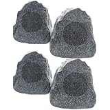 (set of 4) of New Outdoor Garden Waterproof Granite Rock Patio Speakers 4R4G