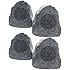 (set of 4) of New Outdoor Garden Waterproof Granite Rock Patio Speakers 4R4G