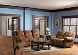 Reclining Sofa and Loveseat in Medium Brown Distressed