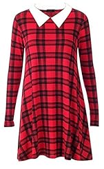Girls Elastane/Viscose Checkered Print Stretchy Long Sleeves  Dress