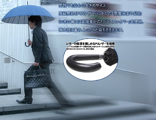 24本骨傘 高強度グラスファイバー仕様 【雨宿】 (あまやどり) 直径約105cm ネイビー 22818