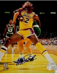 Collectibles: Magic Johnson Signed Autograph 8x10 Photo Los Angeles Lakers VS Larry Bird COA - Autographed NBA Photos - Sports Memorabilia