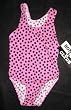 Girls 1 PC T-Back Pink w/Black Squares