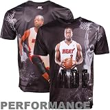 NBA Men's Miami Heat Dwyane Wade Sublimated High Definition Photo Tee Shirt (Multi, X-Large)