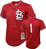 Ozzie Smith #1 1985 St. Louis Cardinals Red Mitchell & Ness Mesh BP Jersey