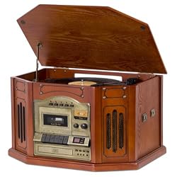 Victoria GDI-TW3USB 7-in-One Stereo Entertainment Center, Paprika