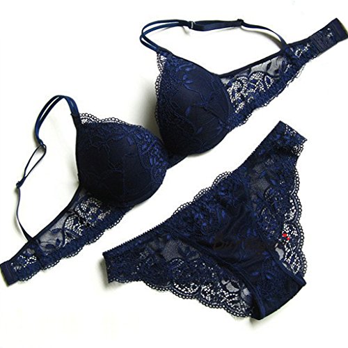 Burvogue Women's Push Up Embroidery Bras Set Lace Lingerie Bra and Panties