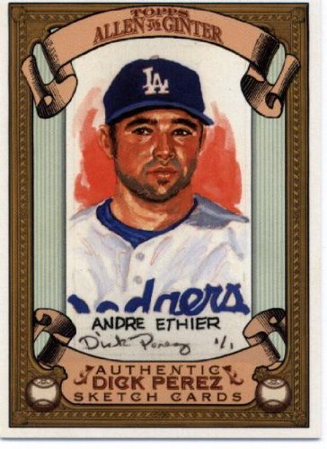 2007 Topps Allen and Ginter Dick Perez Sketches #15 Andre Ethier - Los Angeles Dodgers (Baseball Cards)
