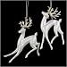 Set of 2 Silver & Gold Glitter Prancing Reindeer Christmas Ornaments