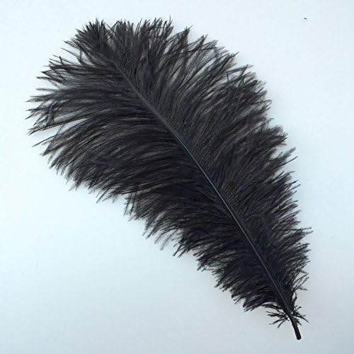 12-14inch 30-35cm Black Natural Ostrich Feather Wedding Party Decoration Pack of 10