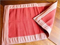 La Campagne vintage French rustic style Red Cream Floor mat doormat 32 by 20 inches