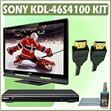 Sony Bravia S-Series KDL-46S4100 46-inch 1080P LCD HDTV + Sony DVD Player w/ Accessory Kit
