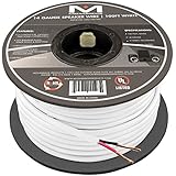 14AWG 2-Conductor Speaker Wire (100 Feet, White) by Mediabridge - 99.9% Oxygen Free Copper - UL Listed CL2 Rated for In-Wall Use (Part# SW-14X2-100-WH )