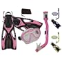 PROMATE Junior Snorkeling Scuba Diving Mask Snorkel Fins w/ Mesh Bag Set for kids