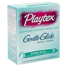 Playtex Gentle Glide Tampons, Odor Absorbing, Super Plus Absorbency, 18 tampons