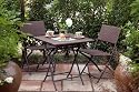 3tlg. Balkon Sitzgruppe mocca Rattan Sitzgarnitur Gartenmöbel