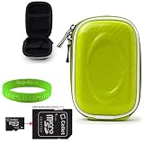 Canon PowerShot Point & Shoot Camera Accessories from VanGoddy Offers our Slim & Stylish Protective Case Cover Silicone Skin in Candy Apple Green **Fits Canon PowerShot A2200 A3300 ELPH 100HS 300HS 310HS 500HS 510HS SD4000IS SD4500IS Model Cameras** + Gray Color Flexible Tripod + 4GB SD Card + VanGoddy LIVE * LAUGH * LOVE Wristband