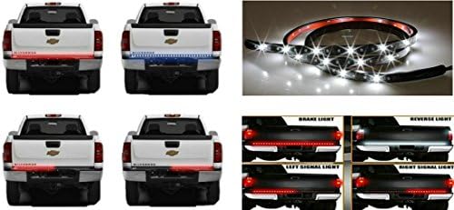 Janeka 60" Red/white Tailgate LED Strip Light Bar Truck Reverse Brake Turn Signal Tail For Honda Ridgeline Nissan Frontier Toyota Tacoma GMC Sierra Chevy Silverado Dodge Ram 1500 2500 3500 1995-2015