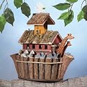 NOAHS ARK BIRDHOUSE WOOD WOODEN OUTDOOR BIRD FEEDER