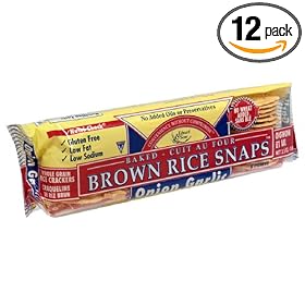 Brown Rice Snaps, Onion Garlic, 3.5-Ounce Packs (Pack of 12)