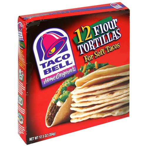 Taco Bell Flour Tortillas, 12-Count Tortillas (Pack of 6)