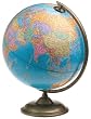 Cram 12" Madison World Globe, Metal Semi-Meridian Mounting, 12 Dia. X 16H