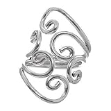 Sterling Silver Large Wire Swirl Triple Band Ring