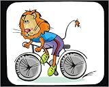 Mouse Pad with lion, bike, bicycle, sport, animal, riding, cycling