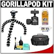 Joby GP2 Gorillapod SLR Flexible Tripod + Giottos Ball Head + Case + Accessory Kit for Canon Rebel XSi, XS, T1i, XTi, 50D, 5D, 7D Nikon D40, D60, D3000, D5000, D90, D300, D300s, D700, Olympus Evolt E-30, E-450, E-620 Sony Alpha A230, A300, A330, A350, A380, A500, A550, A850 for Digital SLR Cameras with Lens