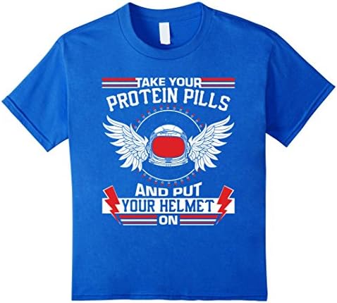 Take Your Protein Pills - David Bowie Shirt! - Kids 10 - Royal Blue