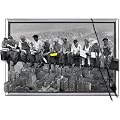 Lunch atop a Skyscraper (12211)- 3D Poster Gerahmt Lentikular Effekt Bild - New York Manhattan Stadt Skyline - Gerahmt Gesamtgr��e 70 x 50 cm - Rahmen in Schwarz - Echt 3D-Qualit�t - Deutsches Qualit�tsprodukt - XXL Ansicht verf�gbar