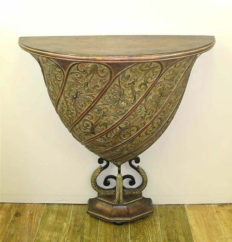 Half Round Console Table - Antique Finish